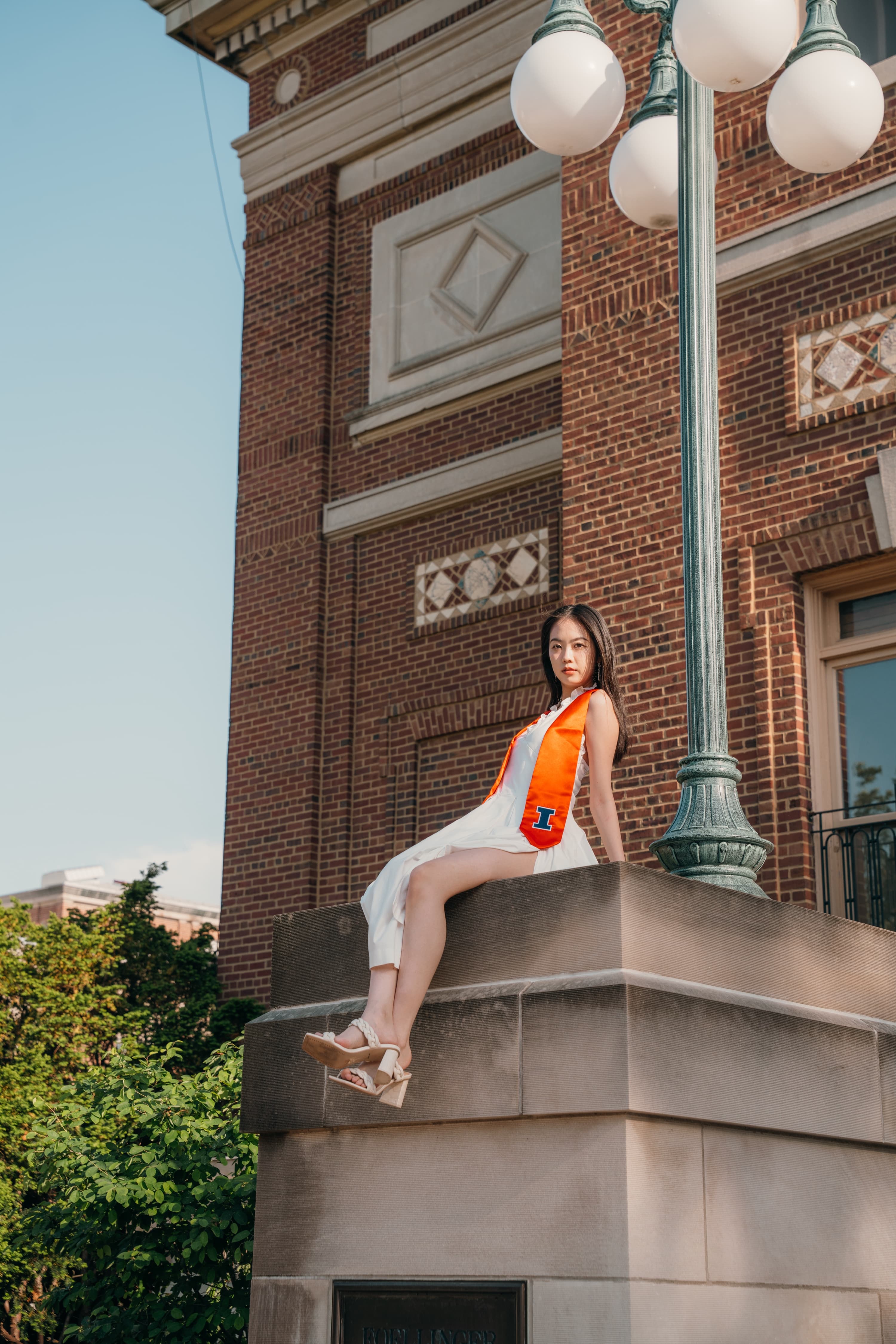 Cap and gown outdoor shoot